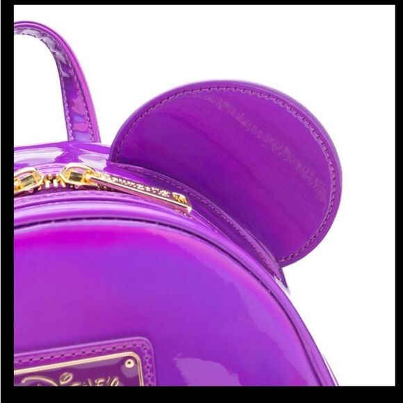 💜💜 Loungefly Disney Mickey Mouse Holographic Series Mini Backpack - Amethyst - Picture 3 of 5
